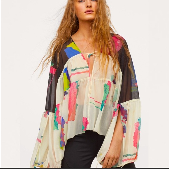 H&M Studio Collection Wide Cut Chiffon Blouse - Picture 2 of 7